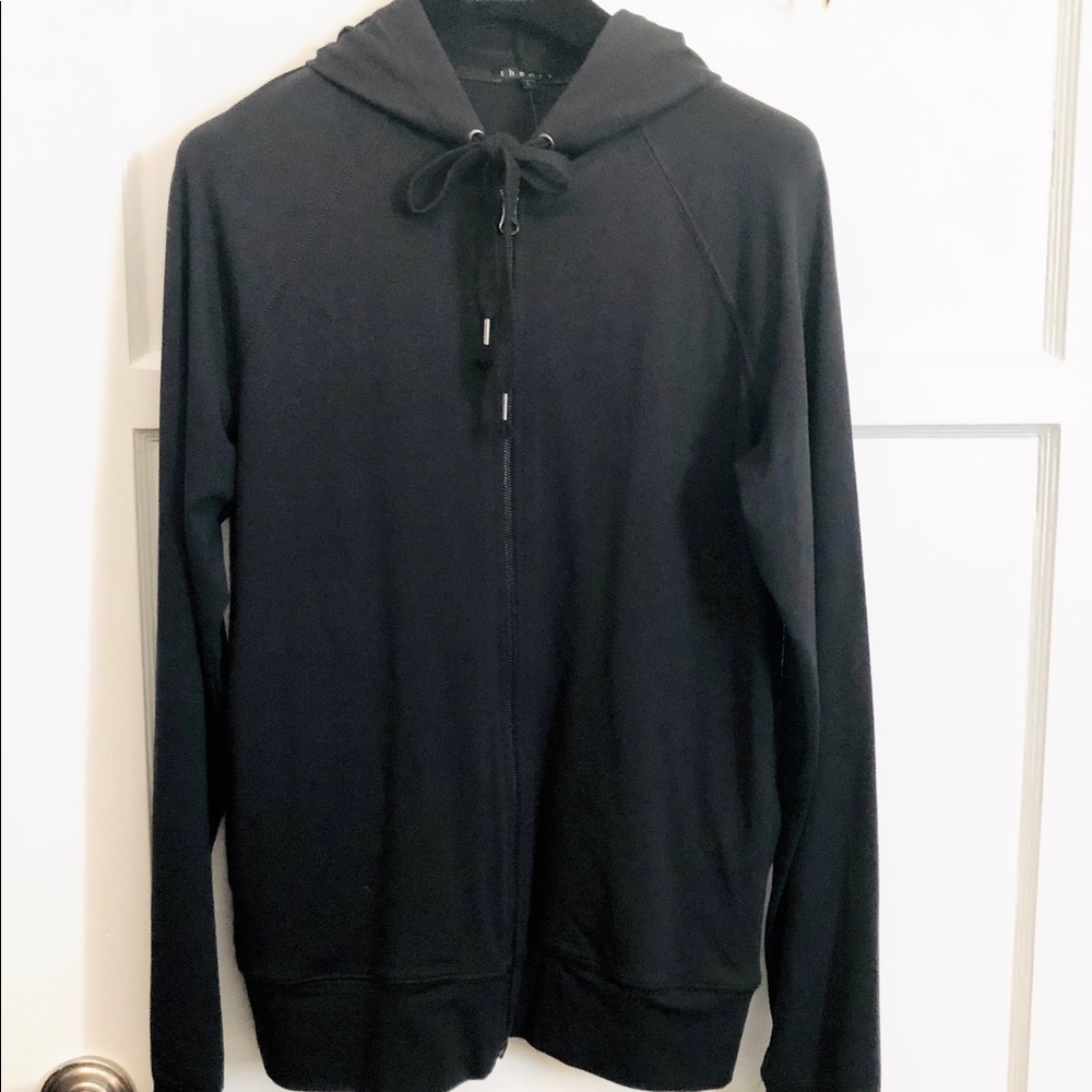 Theory Black Zip Front Hoodie Winky